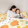 thumbnail image 4 of Erosebridal Orange Capybara Kid Twin Bedding Sets, Cartoon Flower Rainbow Bedding Comforter Set, 7 Pieces, 4 of 7
