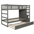 thumbnail image 4 of Twin Over Twin Bunk Bed with Trundle and Staircase, Solid Wood Bunk Bed Frame with 4 Storage Drawers and Guardrails, No Box Spring Needed, 4 of 6