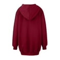 thumbnail image 3 of Resicozy Women's Zip Up Hoodies Plus Size Long Tunic Sweatshirts Casual Fashion Fall Jacket Coat with Pockets Wine S, 3 of 5