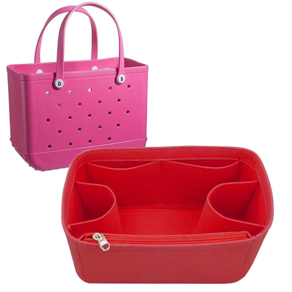 Organizador para Bolsa de Playa Lckaey de Fieltro para Bolsa Tote Roja