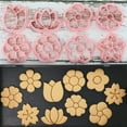 thumbnail image 5 of 8Pcs 3D Flower Shape Cookie Cutters, Plastic Biscuit Mold Cookie DIY Fondant Cake Mould Baking Bakeware, 5 of 10
