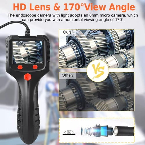 HD 1080P Industrial Endoscope - 8mm Borescope Snake Camera for Inspection