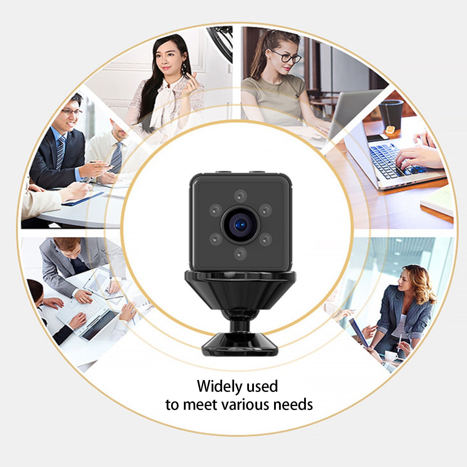 Kchsji Mini WiFi Camera Indoor Wireless Security Battery CCTV Monitor 1080P Night Vision Motion Detection Magnetic Mount for Home Office Baby Pet Elderly Monitoring Travel Study Daily Security Use