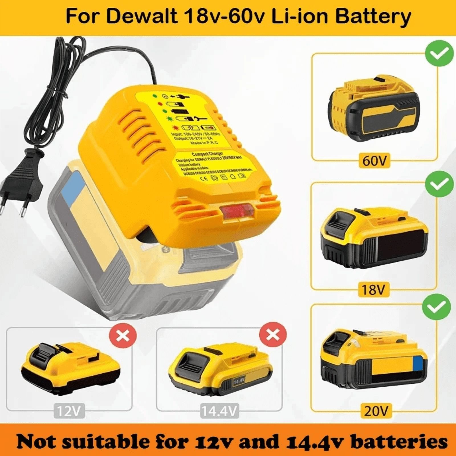 US plug Charger For De*walt 20V/60V Li-ion Battery DCB181 DCB180 DCB200 Portable Mini Fast Charger with LED Indicator
