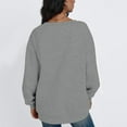 thumbnail image 5 of Hpapadks V Neck Sweatshirt Women Hoodless Casual Long Sleeve Sweatshirt Lightweight Soft Pullover Top Grey L, 5 of 5