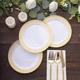 thumbnail image 6 of BalsaCircle 10 Round 7 in Beige Rose Gold Disposable Salad Plastic Plates Spiral Trim Party Tableware Decorations Supplies, 6 of 8