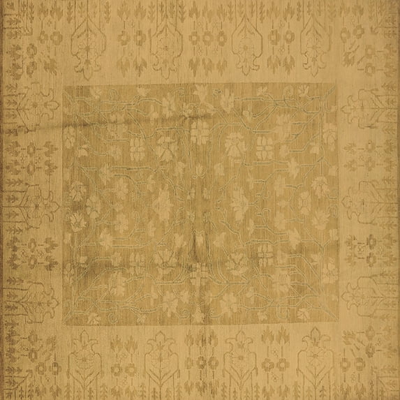 Ahgly Company Indoor Square Oriental Brown Industrial Area Rugs, 3' Square