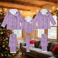 thumbnail image 3 of Zwiiyzr Matching Family Pajamas Sets Christmas for Mom Parent-Child Christmas Set Printed Home Wear Pajamas Two-Piece Set Purple-Mom, 3 of 7