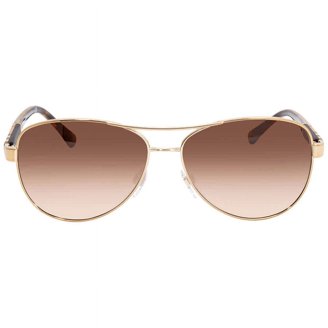 Burberry Gold Aviator Sunglasses with Mirrored Lenses and Sparkle Rims. Burberry BE3104 Gold/Glitter/Brown Sunglasses main image 4