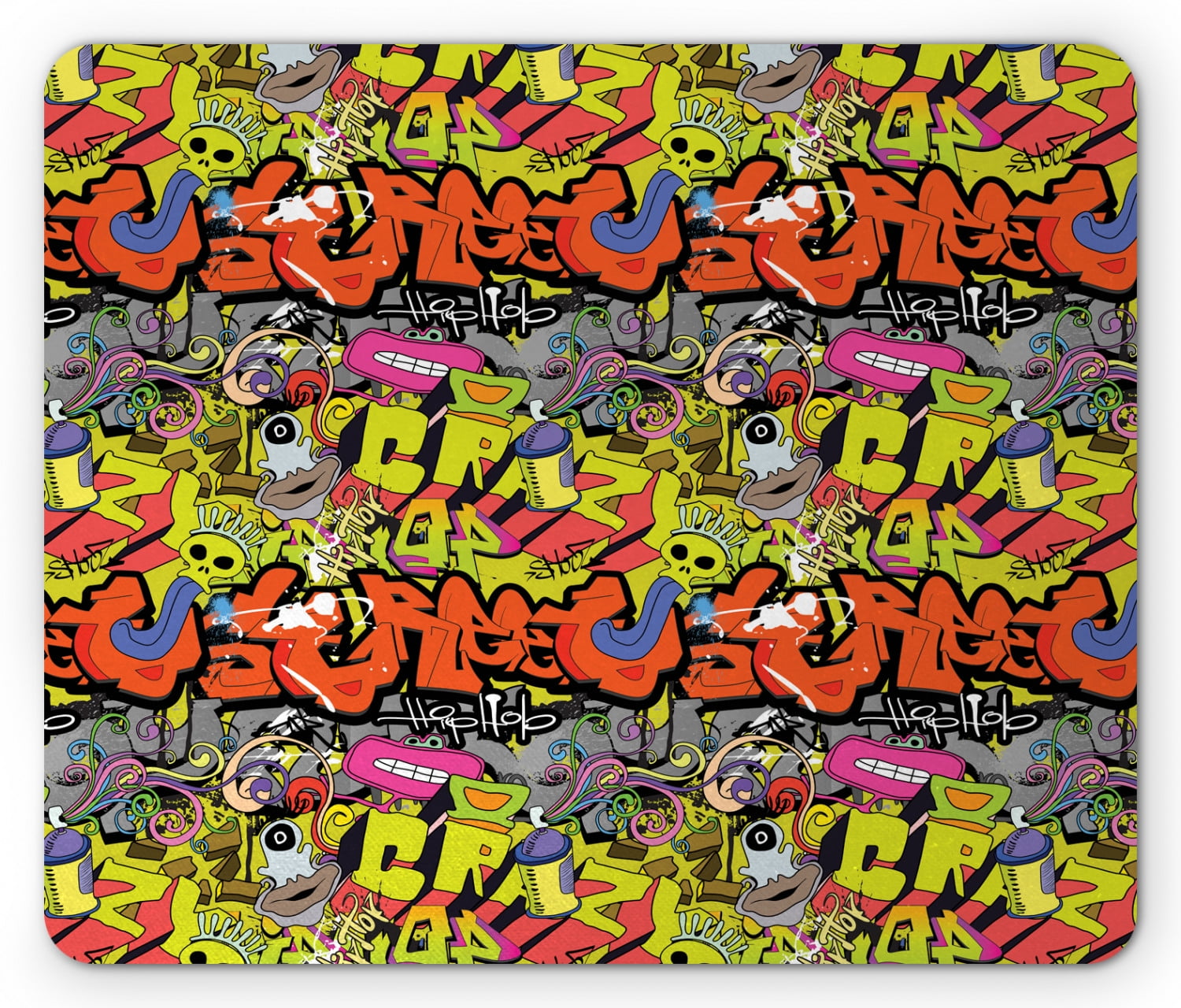 Graffiti Mouse Pad, Contemporary Style Hip Hop Funky Grunge Culture ...