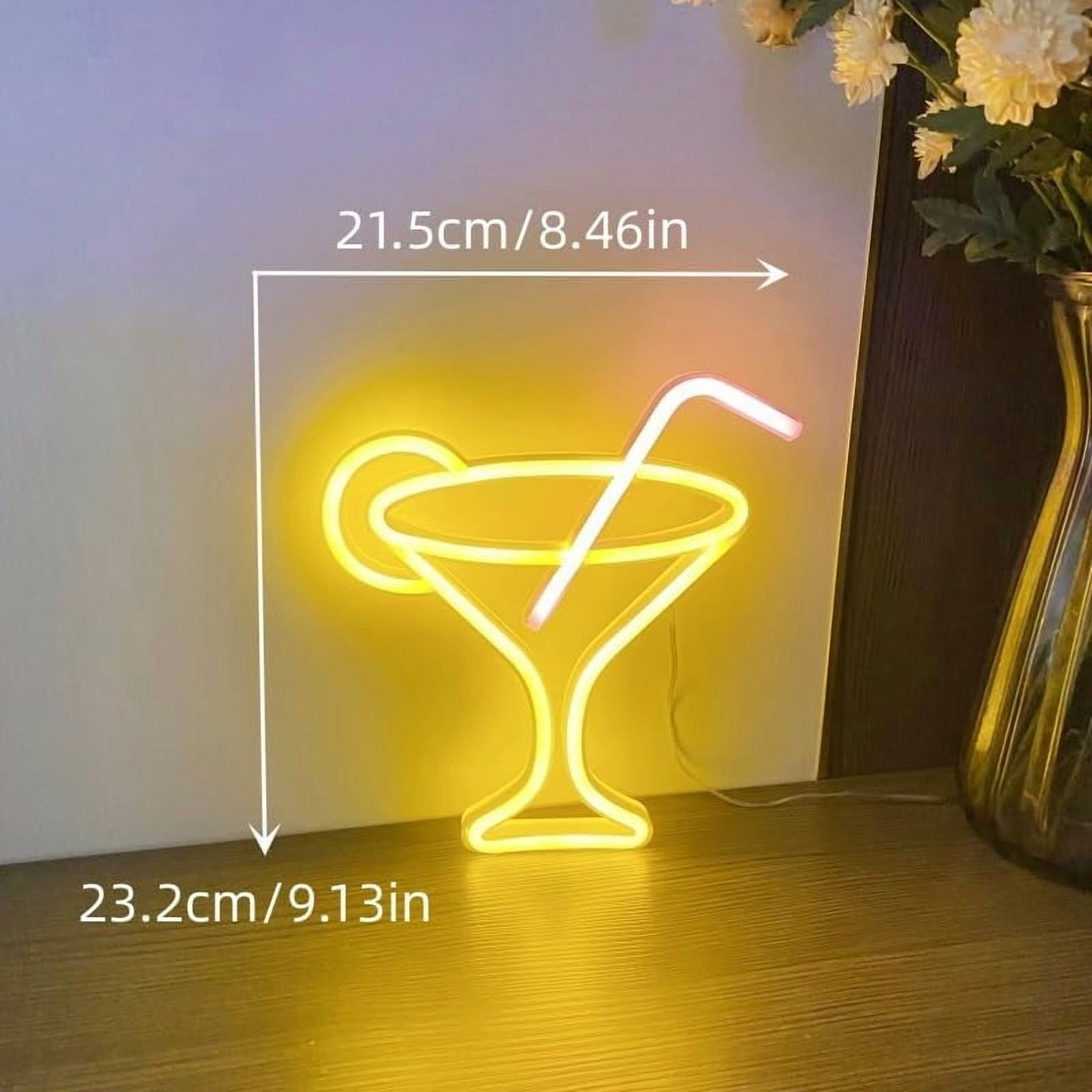 SHANJIA Cocktail Neon Signs for Wall Decor, Blue Cocktails Neon Light Sign,for Wall Decor Lights up Signs for Bar Pub Christmas Restaurant Bedroom Decoration