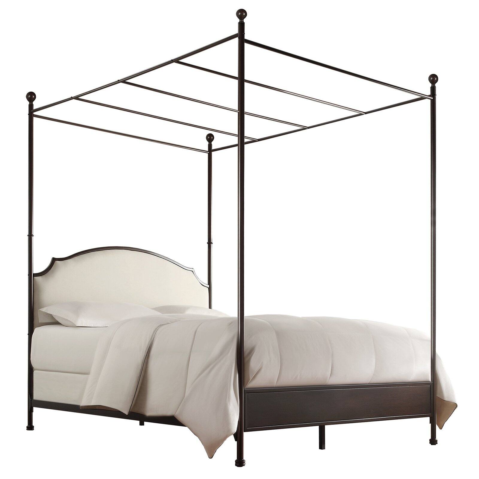 HN Home Redding Transitional Upholstered Metal Canopy Bed - image 2 of 2