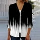 thumbnail image 1 of ICHUANYI Clearance Women's V Neck Shirt Graphic Printing Three-Quarter Sleeve Casual Blouse With Button Tops(White, L) ICHUANYI WER2023080910560, 1 of 5