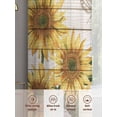 thumbnail image 7 of Sunflowers Semi Sheer Curtains 108 Inch Length 2 Panels Set, Farmhouse Botanical Flowers Bees Wooden Sheer Kitchen Curtain Privacy Voile Window Curtain for Living Room Bedroom Rod Pocket Drapes, 7 of 7