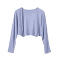 thumbnail image 3 of AGWOLF Women's Short Cardigan Bolero Shrug Sheer Tie Front Top Sun Protection Long Sleeve Jacket for Dress Purple Free Size, 3 of 6
