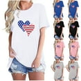 thumbnail image 5 of WREESH Women's Patriotic Crew Neck Tee Short Sleeve Summer Blouse for Independence Day Black, 5 of 5
