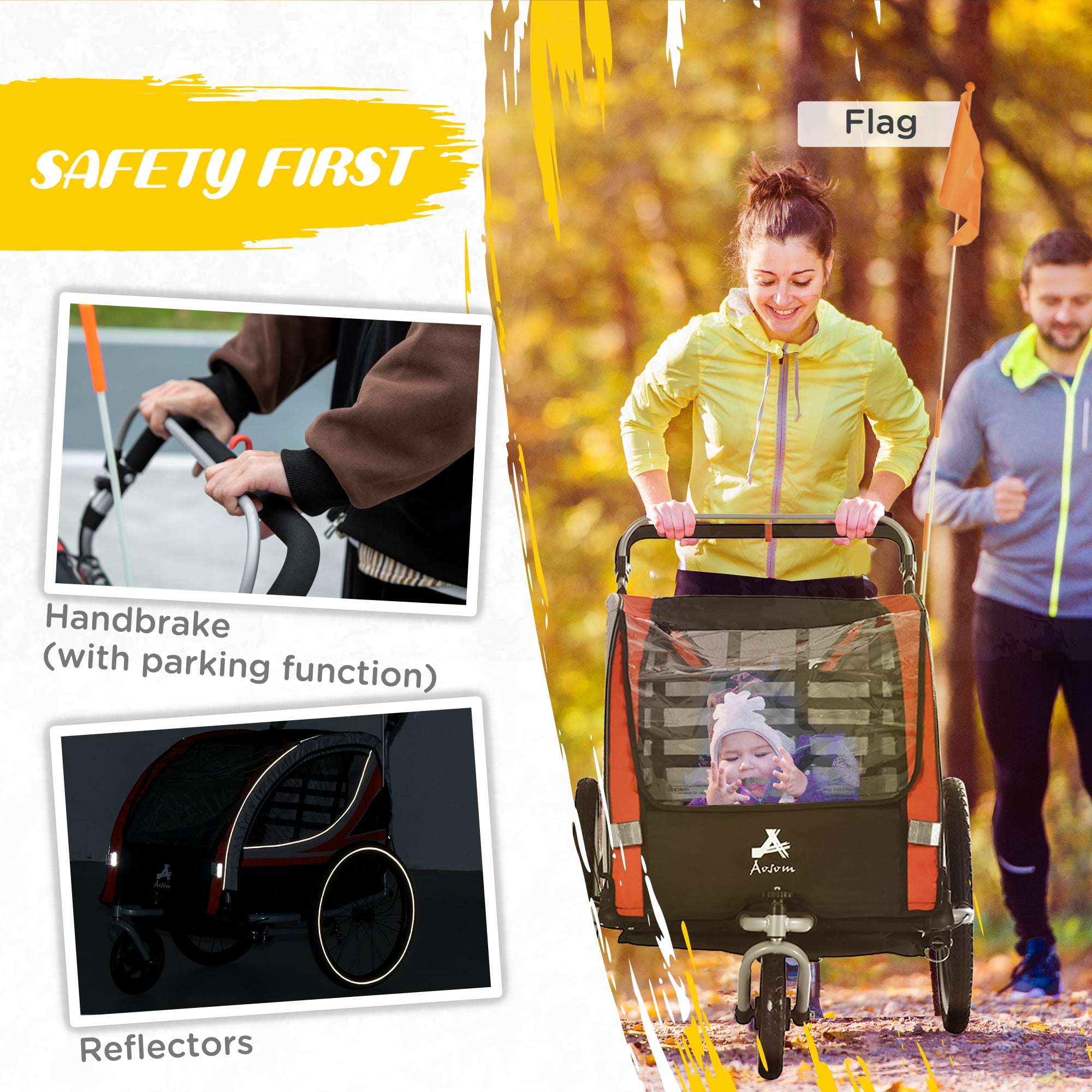 Aosom 3 in hot sale 1 bike trailer