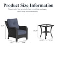 thumbnail image 5 of LayinSun 3 Piece Wicker Outdoor Furniture Set with 6-inch Comfy Cushions, High Back Patio Furniture Set with Rattan Armchairs and Side Table, 5 of 8