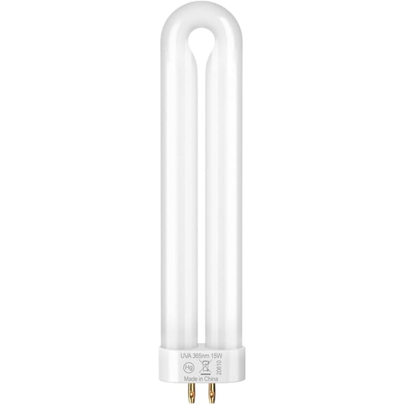 Replacement Bulb for Zap T6 Pro, K15, T9,X3 Bug Zapper, 15W, 4-Pin Base, U-Tube Bulb Twin Tube Bulb