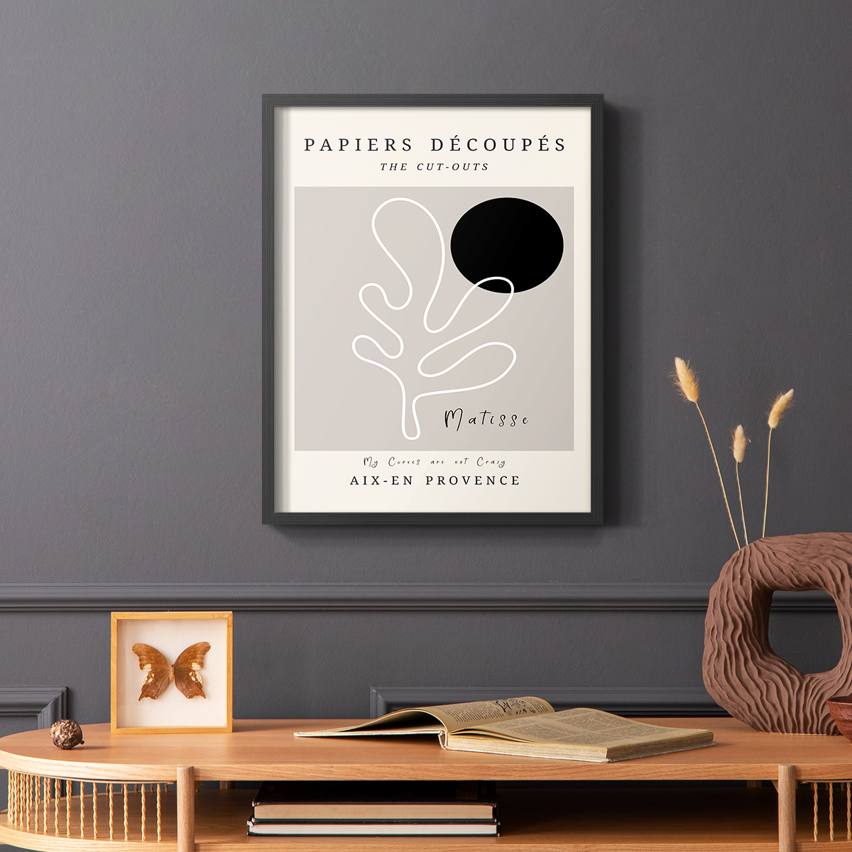 Matisse CCCLXXIII in Black Solid Wood 22 x 28 Framed Print