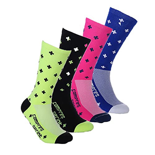 Compressprint Cycling Socks 3 to 4 Pairs Sports Socks Compression Running Socks Gym Performance 