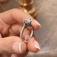 thumbnail image 4 of Blue Jewel Romantic 1.8 Ct Round Cut Hidden Halo Eternity Band Diamond Ring for Her – Featuring 14K White Gold Plated Lab-Created Simulated Diamonds – Ideal Engagement Ring for Women’s Birthdays, 4 of 7