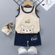 thumbnail image 3 of Chándales con estampado de dibujos animados para niños y niñas, chaleco sin mangas y pantalones cortos elásticos, novedad de verano 2022, 3 of 5