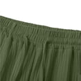 thumbnail image 6 of Womens High Waisted Capri Pants 100% Cotton Drawstring Elastic Waist Wide Leg Split Hem Casual Summer Pockets Army Green,Size S, 6 of 6