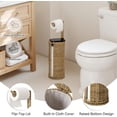 thumbnail image 4 of Wicker Water Hyacinth Freestanding Toilet Paper Holder Stand with Storage, Farmhouse Cove Toilet Paper Stand for Rolls with Cloth Lining, Tissue Holder for Bathroom Decor with Shelf, 4 of 8