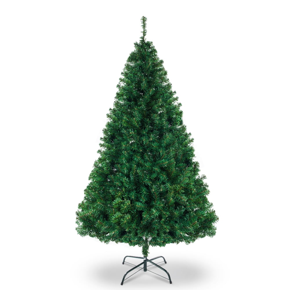 7ft 1100 Branches PVC Material DIY 200 Lights Warm Color 8 Modes Christmas Tree, Green