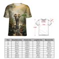thumbnail image 2 of Colorful Elephant Flower Womens Tops Women's Fashion Casual Short Sleeve Flower Print Round Neck Pullover Top Blouse, 2 of 6