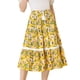 thumbnail image 1 of INSPIRE CHIC Falda Midi De Verano Con Cintura Elástica Y Cordón Con Inserción De Encaje Floral Bohemio Para Mujer Amarillo M, 1 of 4