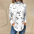 thumbnail image 2 of FAIWAD Plus Size Tops for Women Long Sleeve Round Neck Print Slim Stretch Pullover Tops, 2 of 4