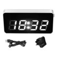 thumbnail image 1 of Reloj de escritorio con espejo de cristal, función luminosa, pantalla LED, calendario perpetuo, para el hogar, oficina, enchufe británico, 1 of 5