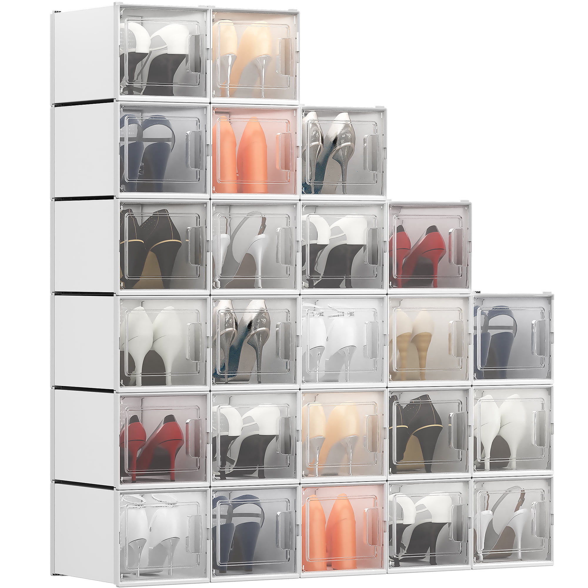 YITAHOME Shoe Organizer Shoe Storage 6PCS Plastic Shoe Box Clear Shoe