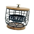 thumbnail image 4 of Soporte para cápsulas de café, de metal con base de madera, moderno organizador de cestas de almacenamiento con forma de taza para oficina y cocina., 4 of 9