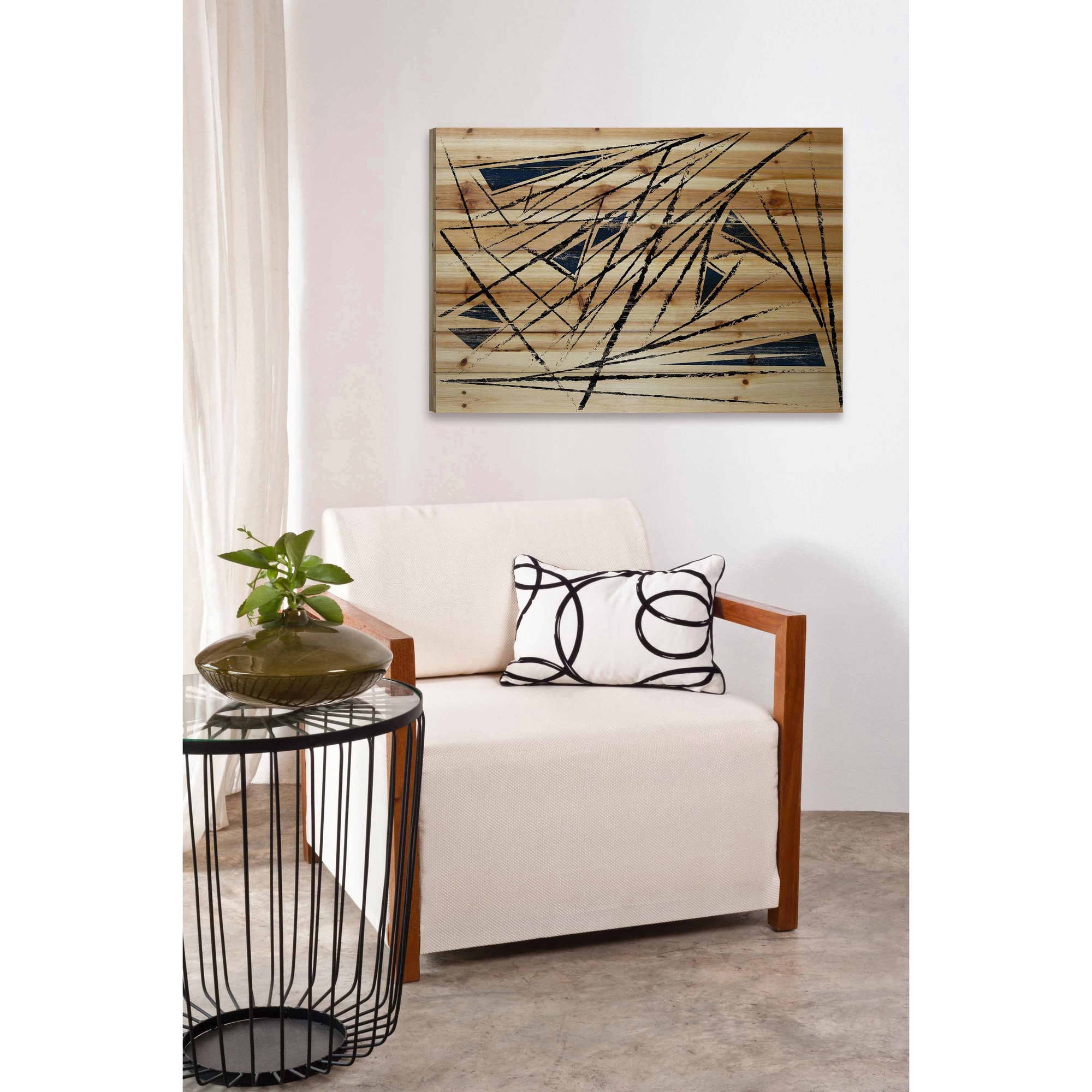 Marmont Hill - "Lines of Frustration" Painting Art Print on Natural Pine Wood