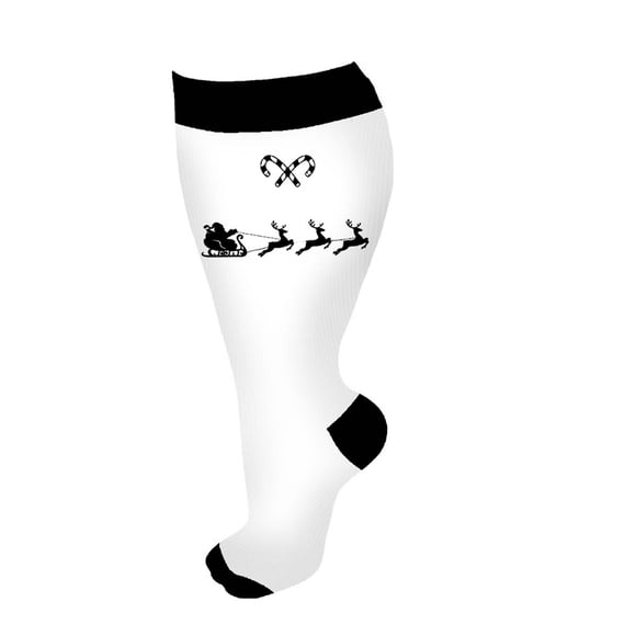 Chaussettes de Compression Grande Taille Mollet Grand pour Femmes et Hommes 20 30 Mmhg Mollet Extra Grand Chaussettes de Soutien Jusqu'au Genou pour la Course Bas Athlétiques Bas de Compression Blanc