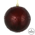 thumbnail image 4 of Vickerman 6" Burgundy Candy Ornament with Circle Glitter Pattern, 3 per Bag, 4 of 4