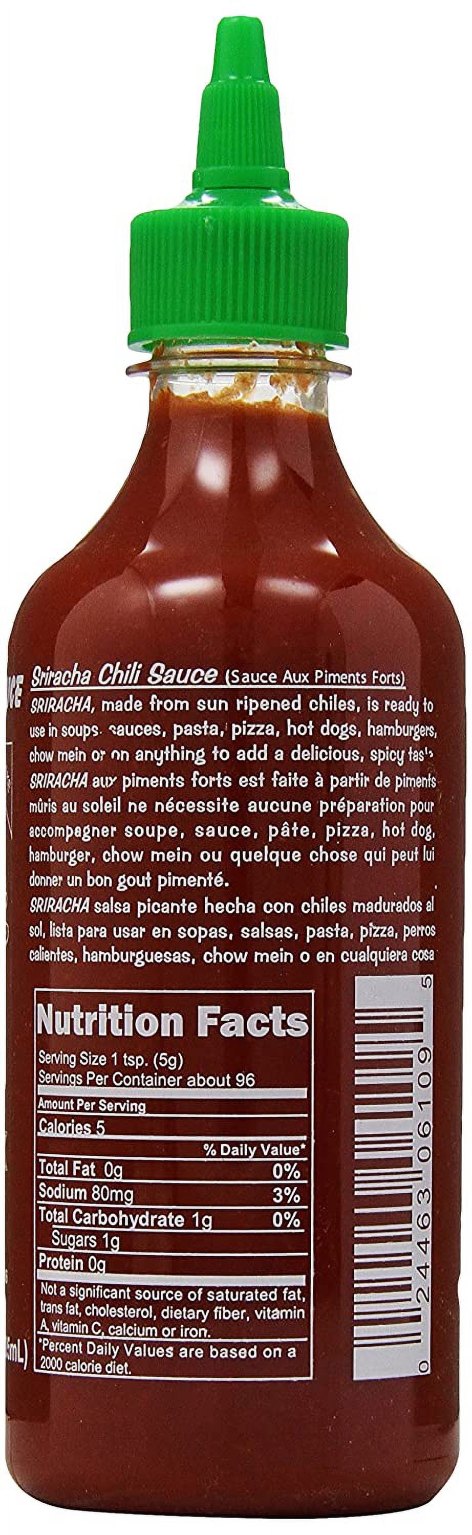 Pack of 12, Huy Fong Sri Racha Hot Chili Sauce, 17 oz