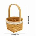 thumbnail image 3 of Handwoven Wood Flower Girl Basket with Lace Trim, Rustic Wicker Handheld Basket for Wedding Ceremony, Large Capacity Portable Decor Basket, Multi-use Picnic Photo Prop & Small Storage Basket, 3 of 8