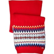 Joules Womens Shetland Red Fairisle Wool Scarf, One Size
