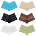 thumbnail image 2 of Curve Muse Women's Pack Of 6 Comfort Sheer Lace Tanga Hipster Boyshorts Panties-Pack AM-S, 2 of 7