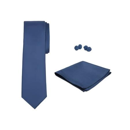 Pink Enamel Cufflinks - Jacob Alexander Solid Color Men's Tie Hanky and Cufflink Set