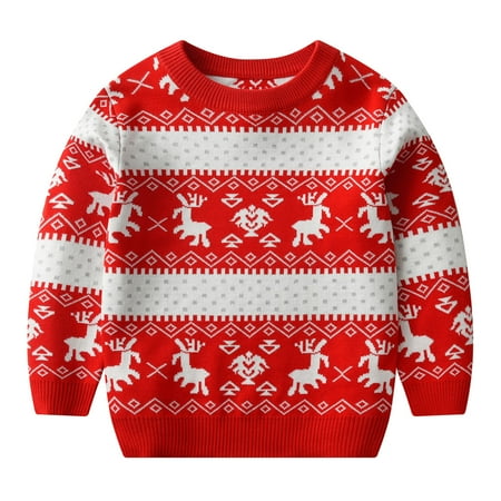 

Xijirk Baby Sweater Toddler Christmas Boys Girls Winter Long Sleeve Cartoon Deer Jacquard Knit Sweater Warm Sweater Toddler Sweater Cute Sweaters Girls Sweaters(Size:2-3 Years)