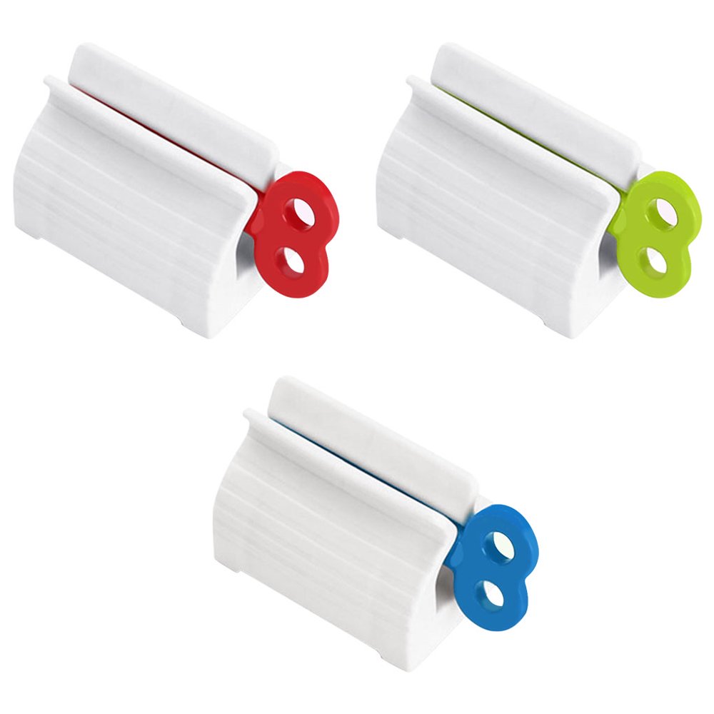 TureClos 3pcs Toothpaste Rolling Squeezer Holder Stand Bathroom