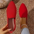 thumbnail image 4 of EKVAHL Women's Knit Slip-On Flats, Pointed-Toe Ballet Shoes, Breathable Lightweight Casual Shoes in Multiple Bright Colors Red, 4 of 6