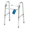 Carex Aluminium Single-Button Folding Walker, Silver, Height Adjustable, 300 lb Weight Capacity