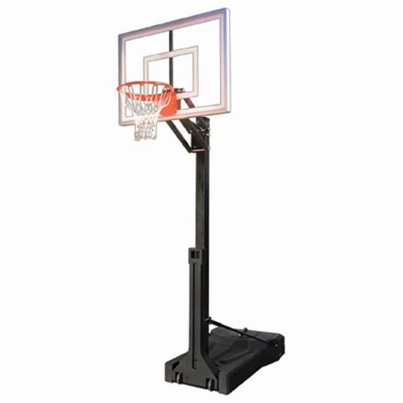 OmniChamp Turbo Steel-Glass-HDPE Portable Basketball System, Black