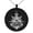 Black, variant on Stainless Steel Jolly Roger Pirate Skull Anchor Engraved Small Medallion Circle Charm Pendant Necklace